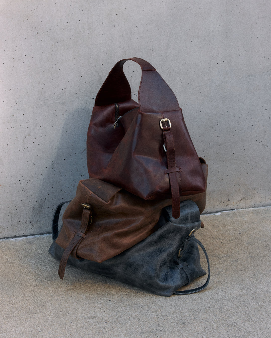 Vintage Brown Leather Shoulder Bag