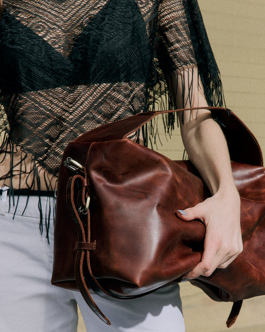 Vintage Brown Leather Shoulder Bag