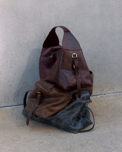 Vintage Brown Leather Shoulder Bag